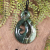 Koru Twist carved from Inanga Pounamu - NZ Greenstone