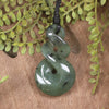 Twist or Pikorua carved from Hapopo Pounamu - NZ Greenstone