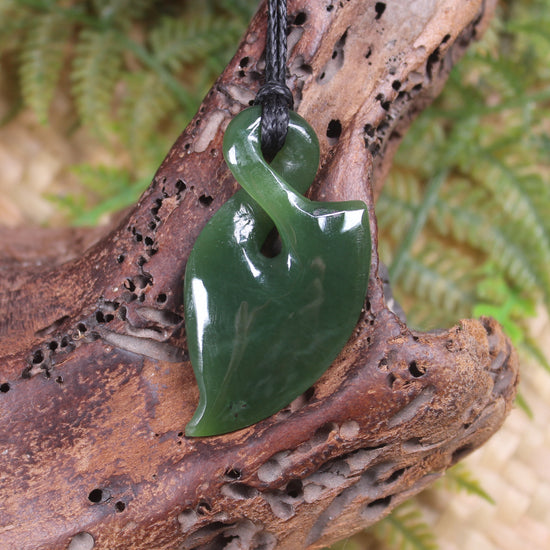 Twist carved from Inanga Pounamu - NZ Greenstone