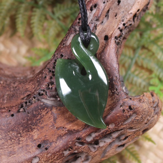 Twist carved from Inanga Pounamu - NZ Greenstone