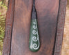 Roimata or Teardop with Koru carved from Kawakawa Pounamu - NZ Greenstone