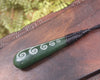 Roimata or Teardop with Koru carved from Kawakawa Pounamu - NZ Greenstone
