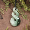 Twist carved from Kawakawa Pounamu - NZ Greenstone