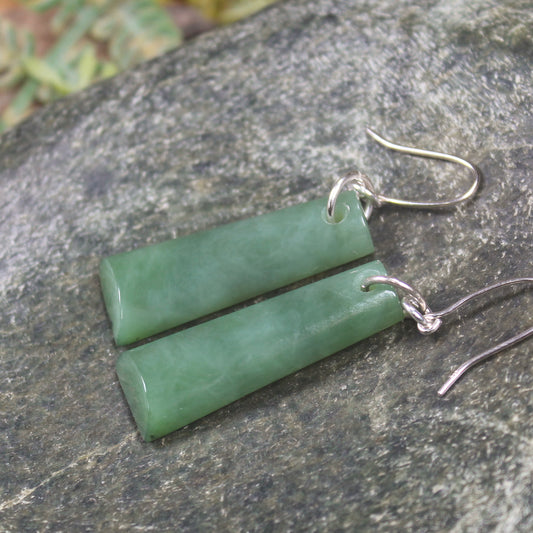 Toki Earrings carved from Hapopo Pounamu - NZ Greenstone
