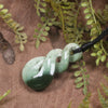 Twist carved from Kawakawa Pounamu - NZ Greenstone