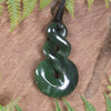 Twist carved from Kawakawa Pounamu - NZ Greenstone