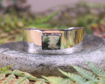 Sterling Silver Cuff Bangle with Pounamu