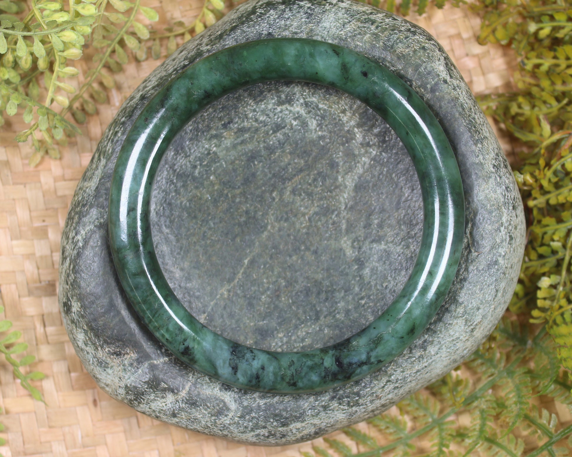 Bangle carved from Rimu Pounamu - NZ Greenstone