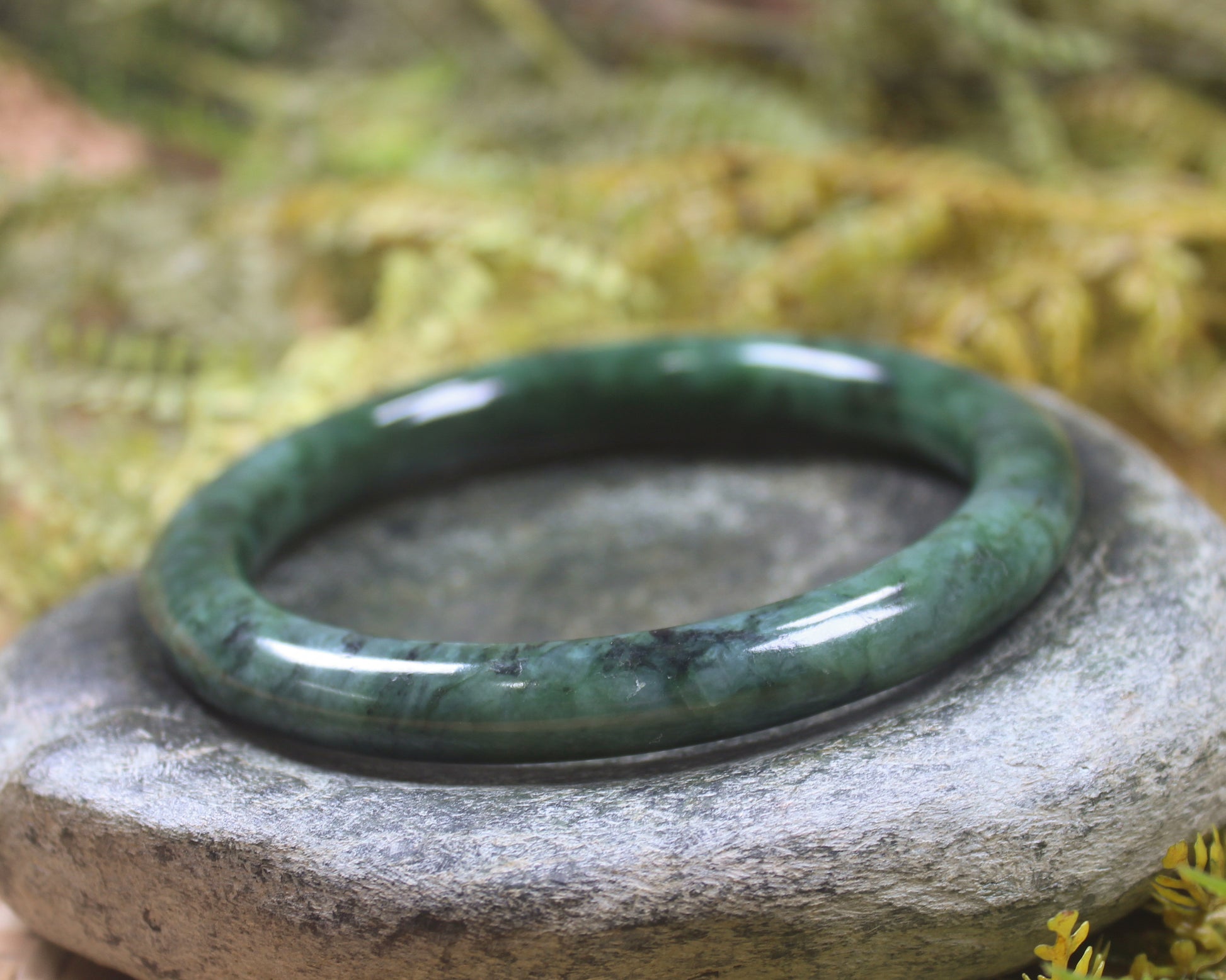 Bangle carved from Rimu Pounamu - NZ Greenstone