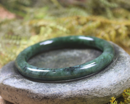 Bangle carved from Rimu Pounamu - NZ Greenstone