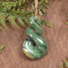 Twist or Pikorua carved from Flower Jade Pounamu - NZ Greenstone