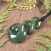 Twist or Pikorua carved from Hapopo Pounamu - NZ Greenstone