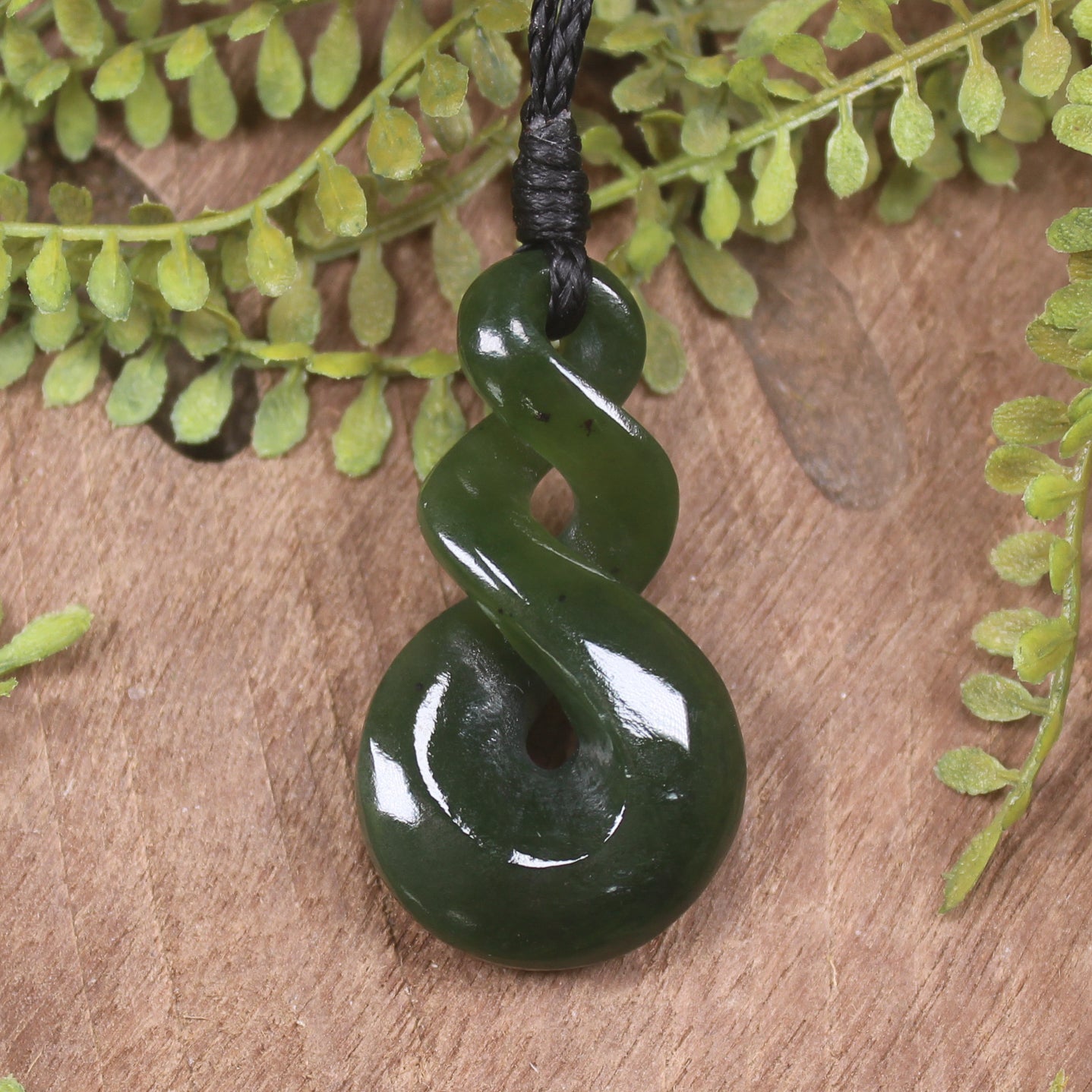 Twist carved from Rimu Pounamu - NZ Greenstone