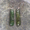 Roimata or Teardrop earrings carved from Kawakawa Pounamu - NZ Greenstone