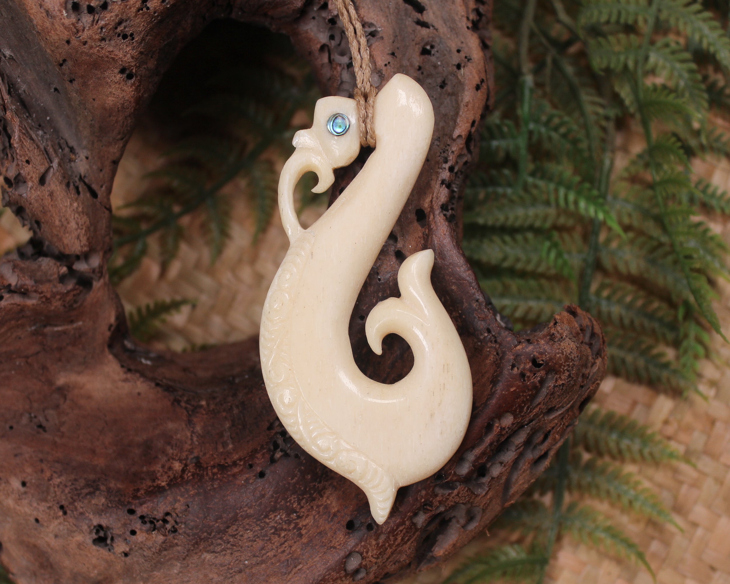 Manaia pendant carved from Whale Bone