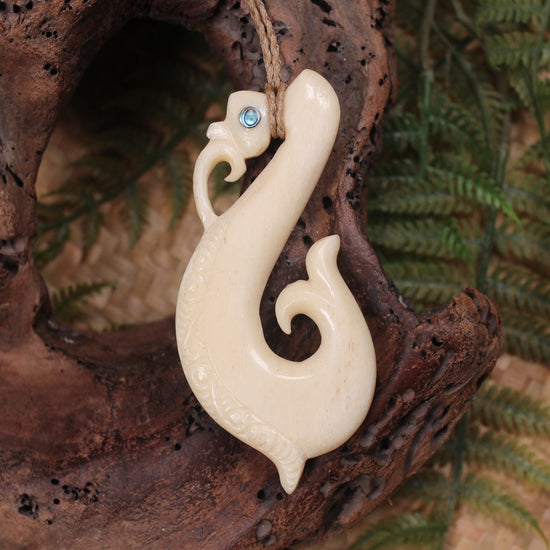 Manaia pendant carved from Whale Bone