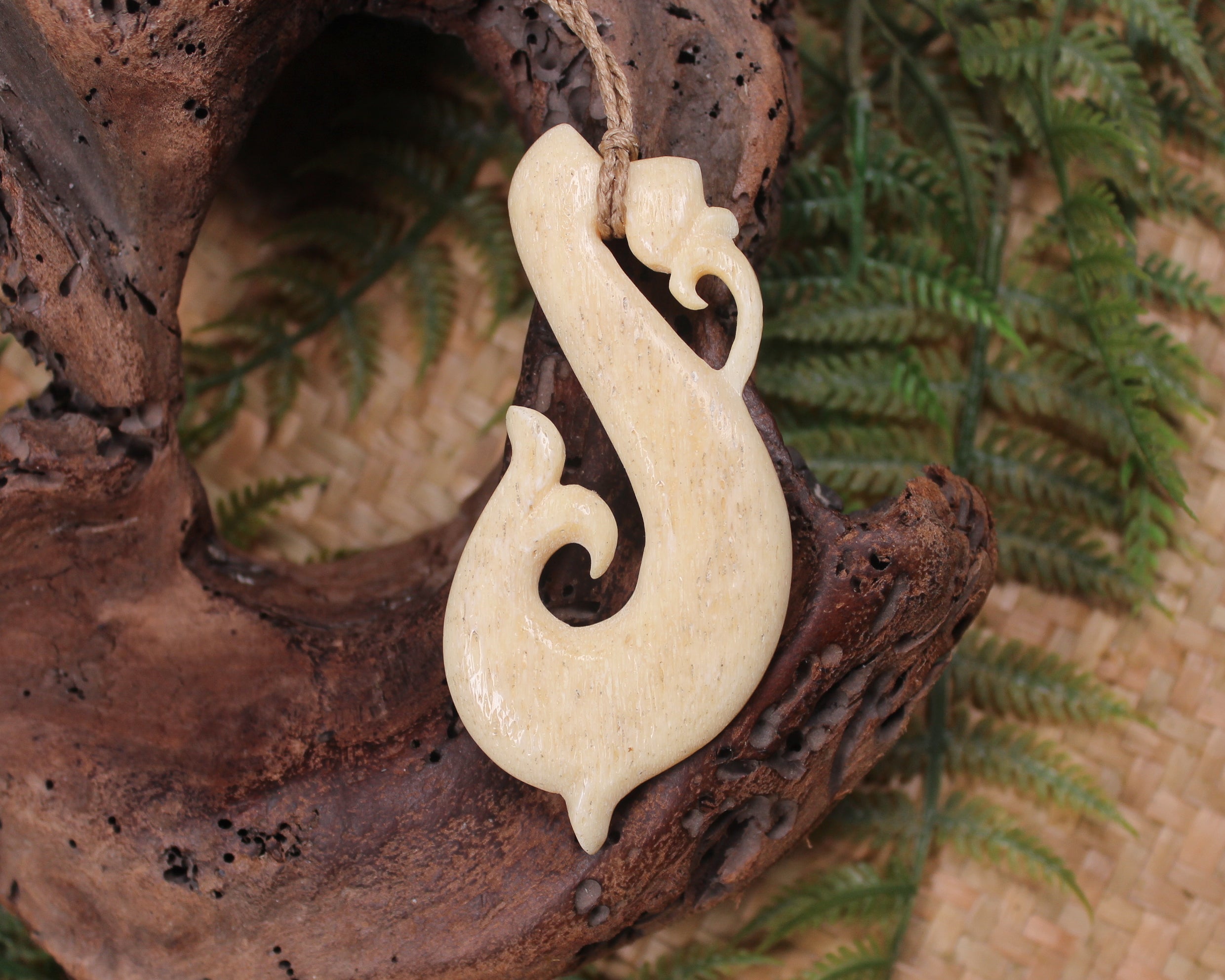 Manaia pendant carved from Whale Bone