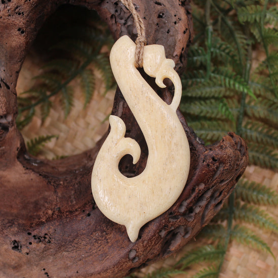 Manaia pendant carved from Whale Bone