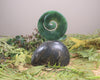 Koru sculpture carved from Hapopo Pounamu - NZ Greenstone