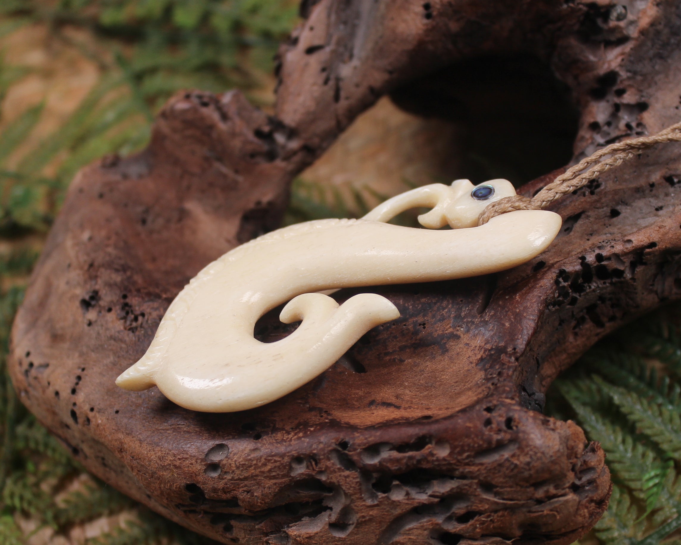 Manaia pendant carved from Whale Bone