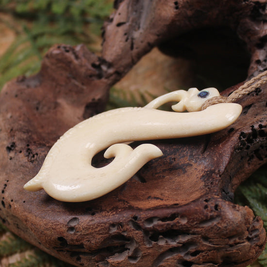 Manaia pendant carved from Whale Bone