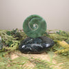 Koru sculpture carved from Hapopo Pounamu - NZ Greenstone