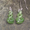 Hapopo Pounamu Twist earrings - NZ Greenstone
