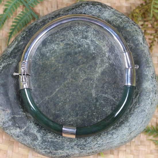 Sterling Silver Bangle with Pounamu