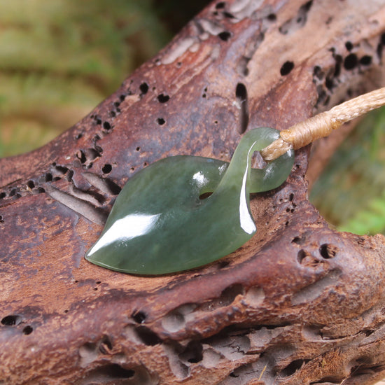Twist carved from Inanga Pounamu - NZ Greenstone