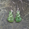 Hapopo Pounamu Twist earrings - NZ Greenstone