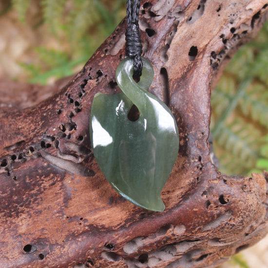 Twist carved from Inanga Pounamu - NZ Greenstone