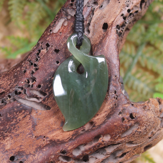 Twist carved from Inanga Pounamu - NZ Greenstone