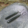 Roimata or Teardrop earrings carved from Kawakawa Pounamu - NZ Greenstone