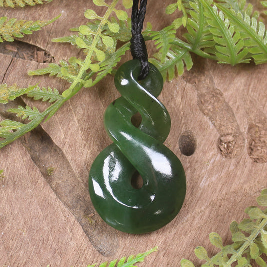 Twist carved from Kawakawa Pounamu - NZ Greenstone