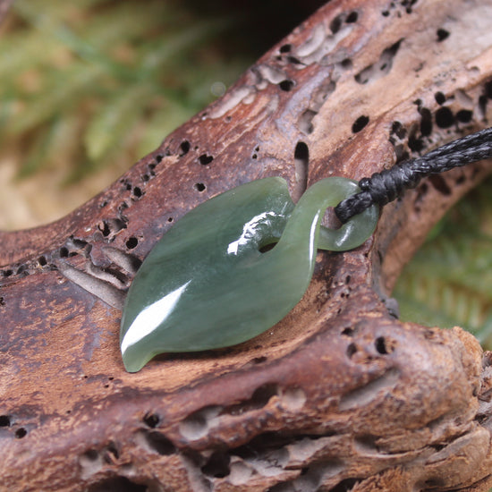 Twist carved from Inanga Pounamu - NZ Greenstone