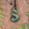 Twist or Pikorua carved from Hapopo Pounamu - NZ Greenstone