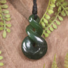 Twist carved from Kawakawa Pounamu - NZ Greenstone