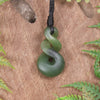 Twist or Pikorua carved from Hapopo Pounamu - NZ Greenstone