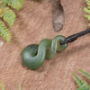 Twist or Pikorua carved from Hapopo Pounamu - NZ Greenstone