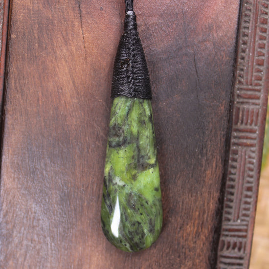 Roimata Teardrop carved from Douglas Creek Pounamu - NZ Greenstone