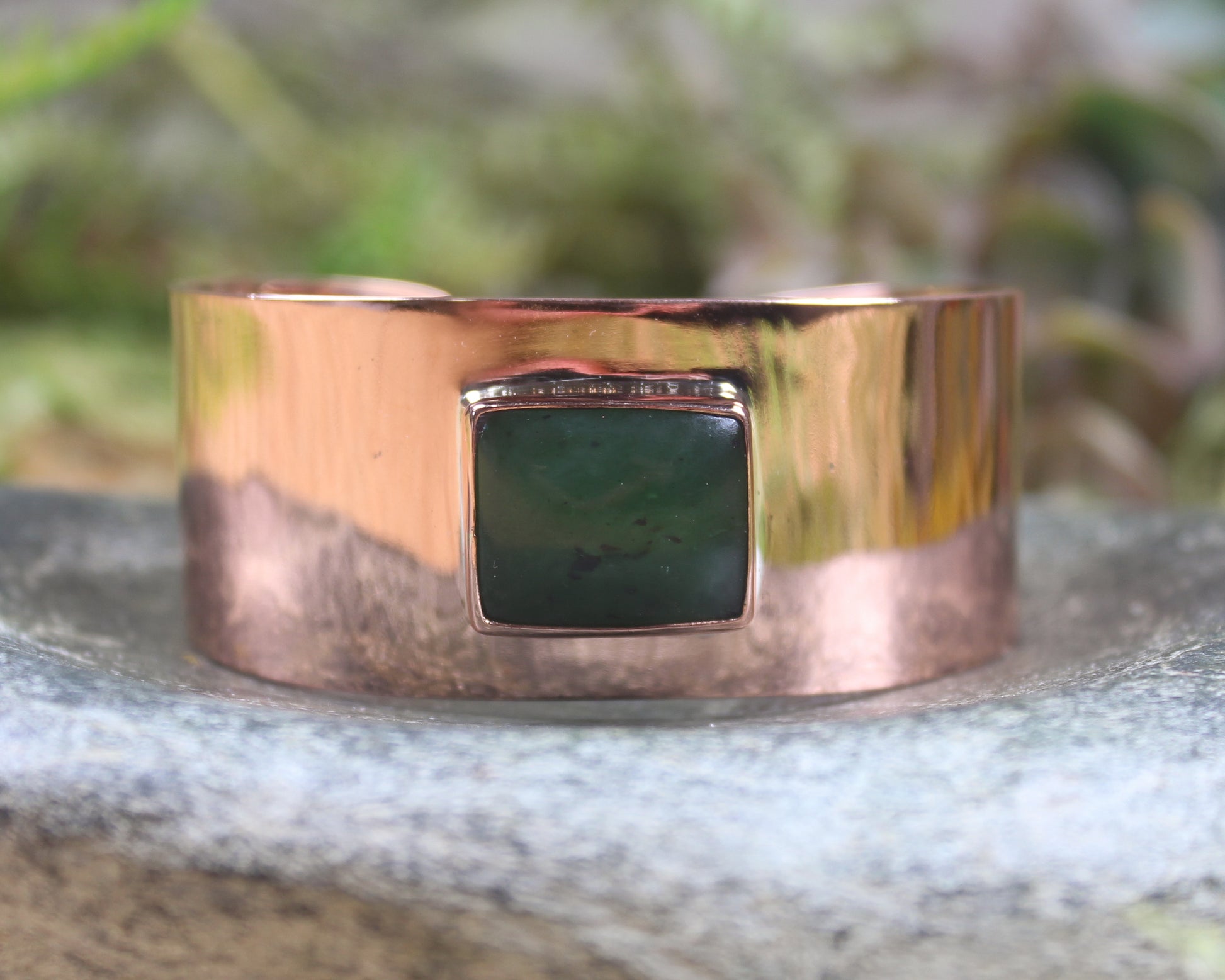 Copper and Pounamu cuff bangle