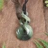 Twist or Pikorua carved from Hapopo Pounamu - NZ Greenstone