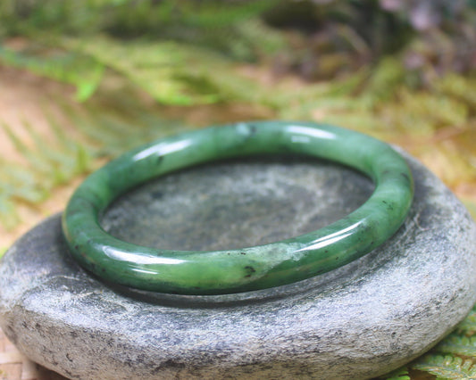 Bangle carved from Hapopo Pounamu - NZ Greenstone