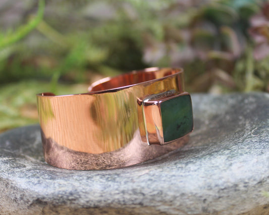 Copper and Pounamu cuff bangle