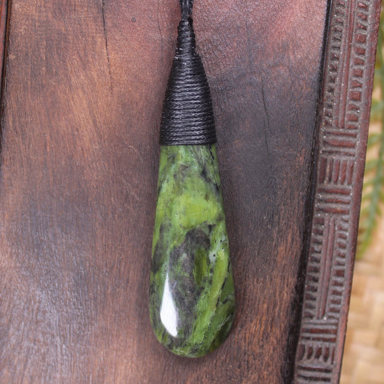 Roimata Teardrop carved from Douglas Creek Pounamu - NZ Greenstone