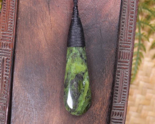 Roimata Teardrop carved from Douglas Creek Pounamu - NZ Greenstone