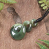 Twist or Pikorua carved from Hapopo Pounamu - NZ Greenstone