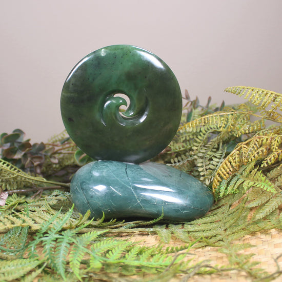 Koru sculpture carved from Hapopo Pounamu - NZ Greenstone