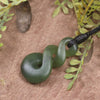 Twist or Pikorua carved from Hapopo Pounamu - NZ Greenstone