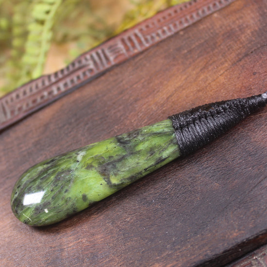 Roimata Teardrop carved from Douglas Creek Pounamu - NZ Greenstone